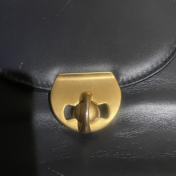 Vintage lord and Taylor navy top handle bag Leather Handbag small and chic - Picture 2 of 9